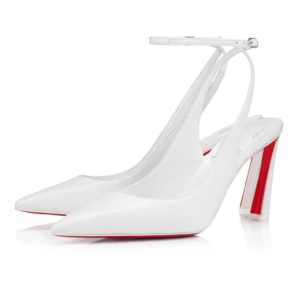 Christian Louboutin Condora Strap Pumps 85mm White Leather